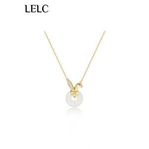 LELC S999 Sterling Silver Hotan Jade Neck Chain